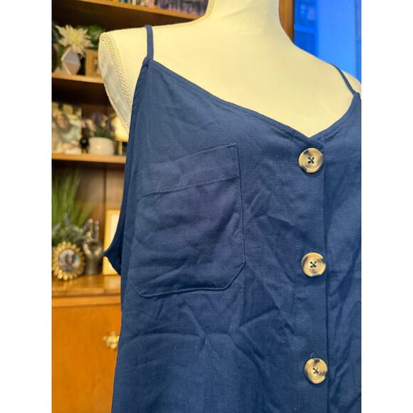 NWT Market & Spruce Button Down Navy Blouse with Double Pockets Sz. XL - Picture 9 of 9